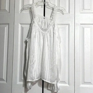 White lace cold shoulder blouse top shirt XXL